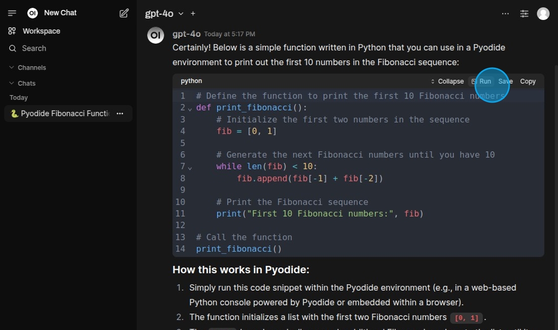 Code with Run Button
