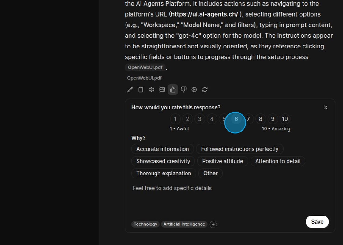 Details zur Feedback-Bewertung
