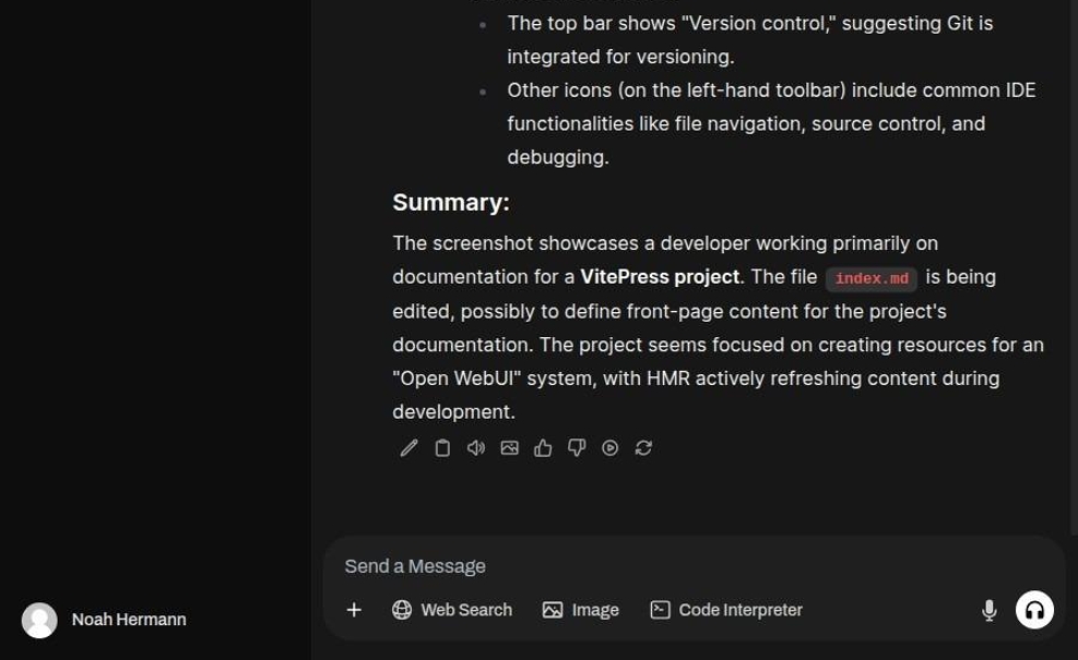 Model Analyzes Screenshot