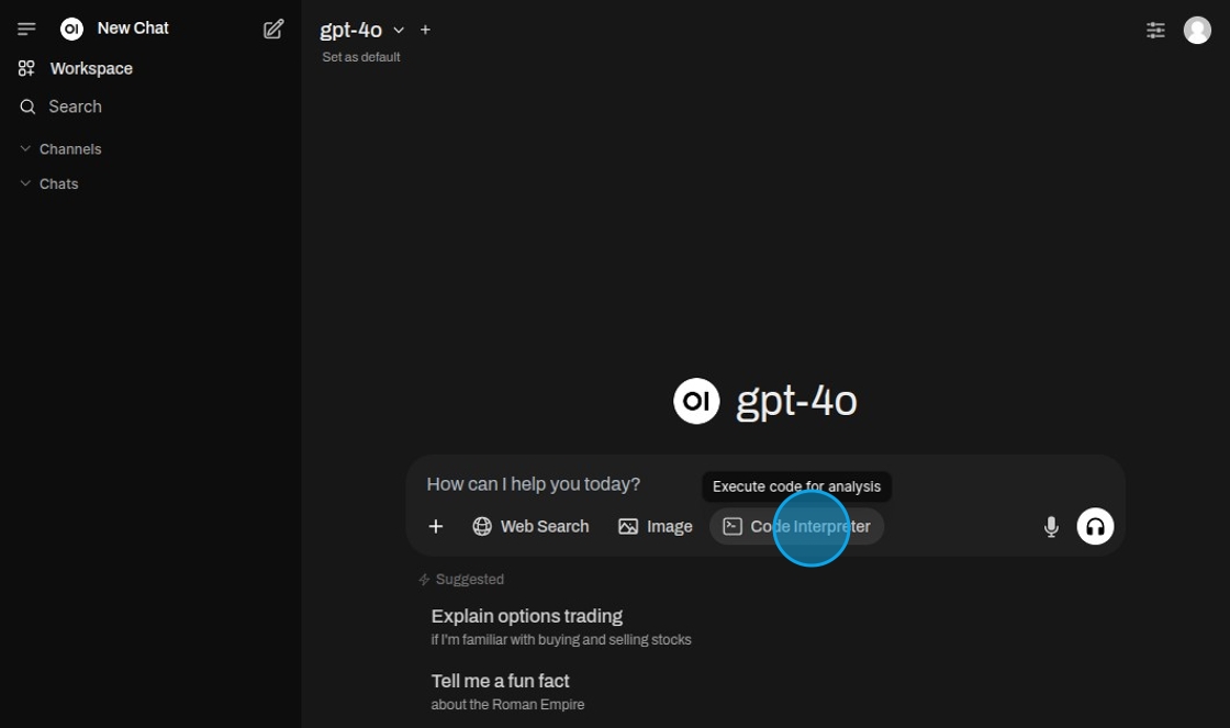 Select Code Interpreter